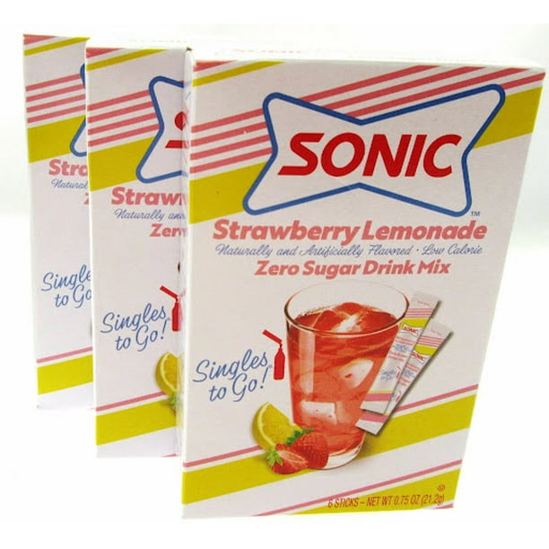CGT Sonic Strawberry Lemonade Singles to Go Zero Sugar Naturally Artificially Flavored Low