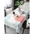 thumbnail image 6 of Teal Red Coastal Nautical Table Cloth, Beach Sea Turtle Ocean Coral Starfish Waterproof Tablecloth for Rectangle Tables, Washable Fabric Table Cover for Restaurant Kitchen Dining Tables 54"x108", 6 of 6