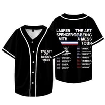 Lauren Spencer Smith The Art Of Being A Mess Tour Baseball Jacket V-neck Short Sleeve T-Shirts