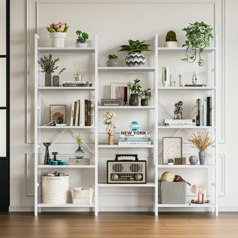 IRONCK Triple Wide 5 Tiers Industrial Bookcases and Bookshelves