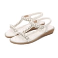 thumbnail image 5 of Dakaela Womens Flat Sandals Comfort Arch Support Summer Walking Shoes Casual Ankle Elastic Flip Flops, 5 of 6