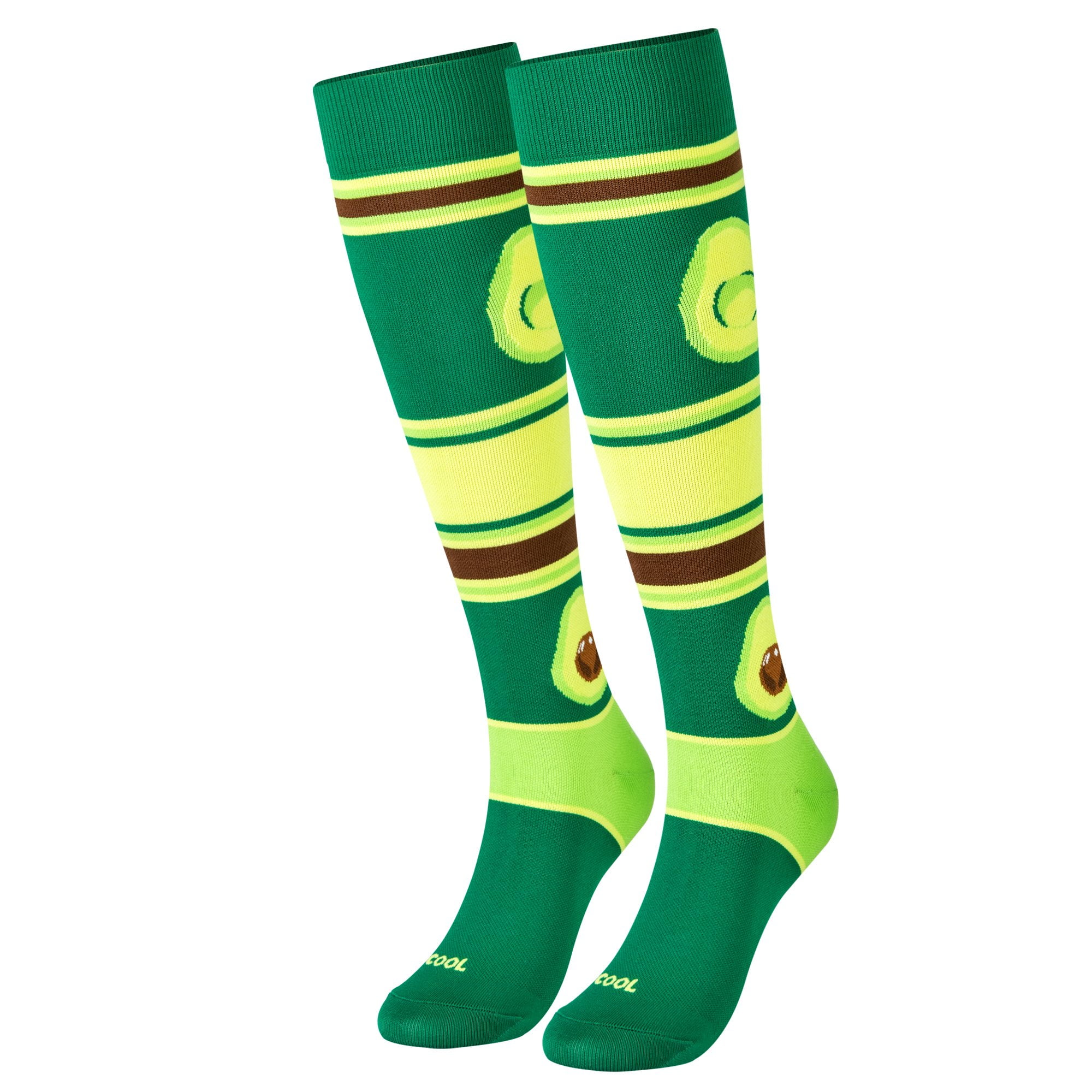 Cool Socks, Mens, Knee High Compression Socks, Avocado Print