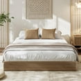 thumbnail image 3 of Full Bed Frame, Wood Platform Bed with Fluted Design, Low Profile BedFrame, Minimalist Bed Base with Noise-Free, Easy Assembly, No Box Spring Needed, Walnut, 3 of 6