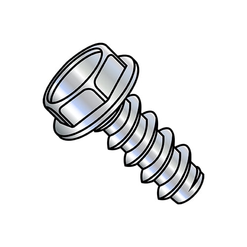 10-16X1 1/4 Unslotted Indented Hex washer Self Tapping Screw Type B Full Thread Zinc (Pack Qty 2,000) BC-1020BW