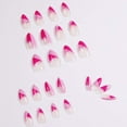 thumbnail image 2 of Uñas postizas completas, cortas, francesas, prensa en las uñas, uñas postizas acrílicas ovaladas, empalme de graffiti, pegadas en las uñas con adhesivo adhesivo, hermosas uñas para mujeres y niñas (24 Namotu CZMR-ZC43-2, 2 of 4