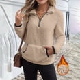 thumbnail image 6 of KICILVS Womens Fleece Half Zip Pullover with Front Kangaroo Pocket Cozy Warm Winter Casual Daily Loungewear Tops, 6 of 7