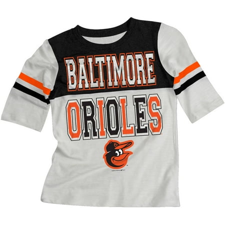 MLB Baltimore Orioles Girls Short Sleeve White Graphic Tee