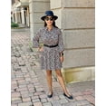 thumbnail image 5 of Women's Long Sleeve Short Dress Button Down Floral Print Fall Dresses, 5 of 7