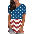 thumbnail image 1 of Tops Para Mujer Blusa Casual Elegante Camisas Día de La Independencia Camiseta de Cuello Redondo de Moda Impreso Manga Corta Odeerbi ODB167789, 1 of 5
