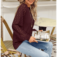thumbnail image 2 of SOMER Womans Tops Fall Long Sleeve Shirts Pleated Lace Tops Casual Loose Blouses T Shirts, 2 of 6