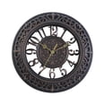 thumbnail image 1 of Reloj de pared moderno de 12 pulgadas, silencioso, sin tictac, funciona con pilas, decorativo, de cuarzo. Negro, 1 of 9