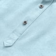 thumbnail image 6 of Eltusu Men's Casual Polo Shirts, Summer Stand-up Collar Breathable Button Shirts with Short Sleeve Light Blue Size 3XL, 6 of 9