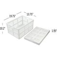 thumbnail image 2 of Bilot 2-Pack Large Plastic Collapsible Storage Crate, 42 L Folding Storage Basket, White, 2 of 7