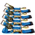 thumbnail image 1 of US Cargo Control Auto Tie Down Ratchet Strap, 2 Inch X 8 Foot Blue Axle Strap, Safely and Securely Tie Down Cars for Transport, Working Load Limit 3,333 Pounds, 4 Pack, 1 of 4