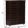 thumbnail image 3 of Adalwin Modern and  2-Door Dark Brown Wooden Entryway Shoes Storage Cabinet, 3 of 7