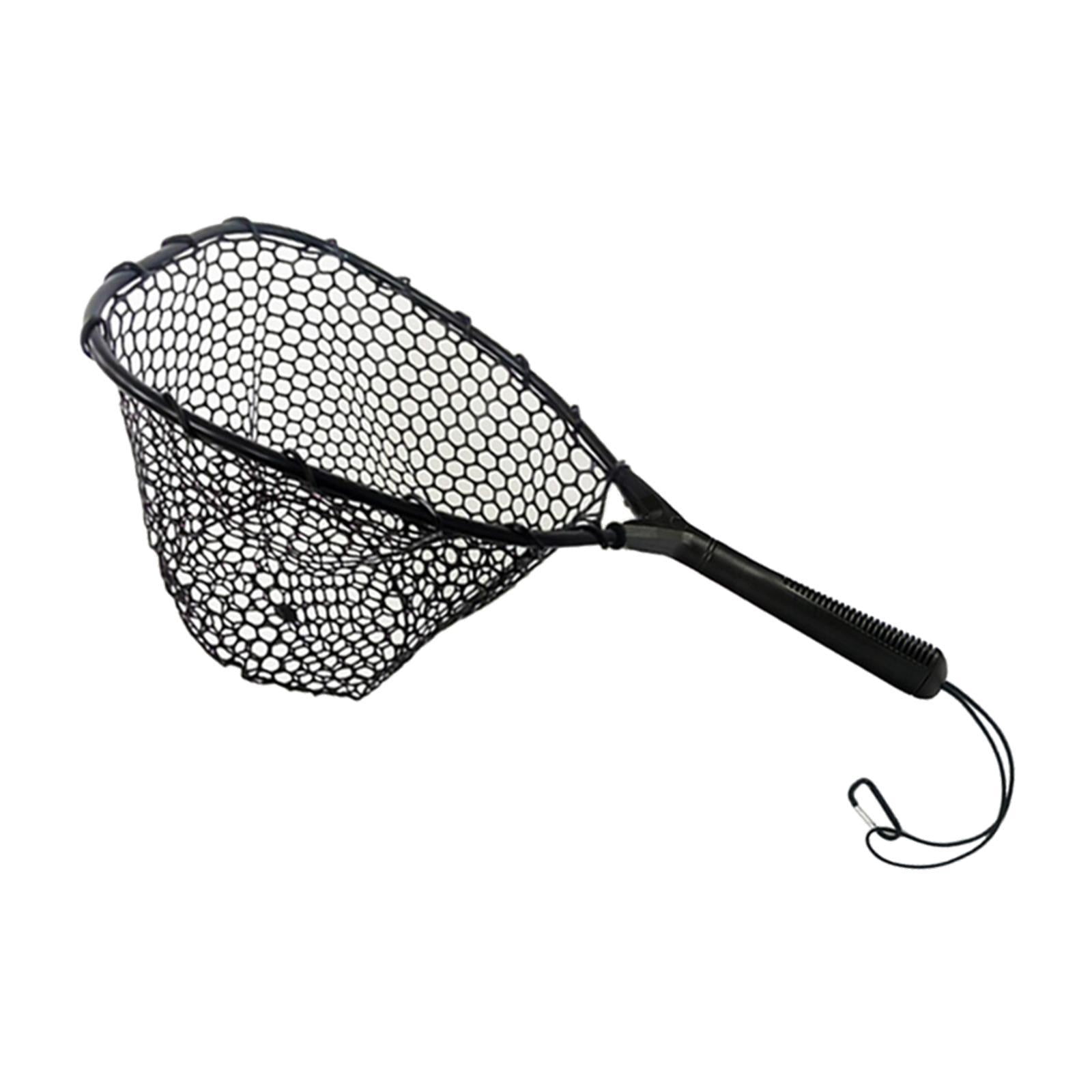 QccHieUs Fishing Landing Net Catching Mesh Net Nonslip Grip Sturdy Fishing Tool Catch and C