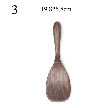 

Tableware Desserts Condiment Wooden Soup Honey Tea Scoops Coffee Spoons Rice Shovel Spoon Black Walnut 3