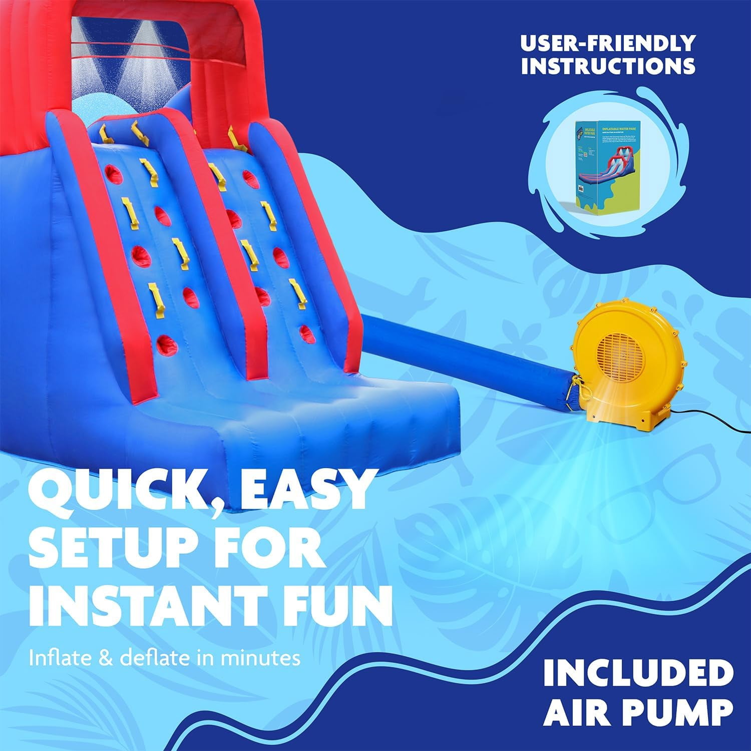 Sunny & Fun Fun Inflatable Water Slide with Pool - Backyard All-in-One Water Slide
