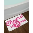 thumbnail image 2 of 70th Birthday Bath Mat, Cheers to 70 Years Old Hand Written Calligraphy Birthday Party Image, Non-Slip Plush Mat Bathroom Kitchen Laundry Room Decor, 29.5 X 17.5 Inches, Hot Pink and Black, Ambesonne, 2 of 2