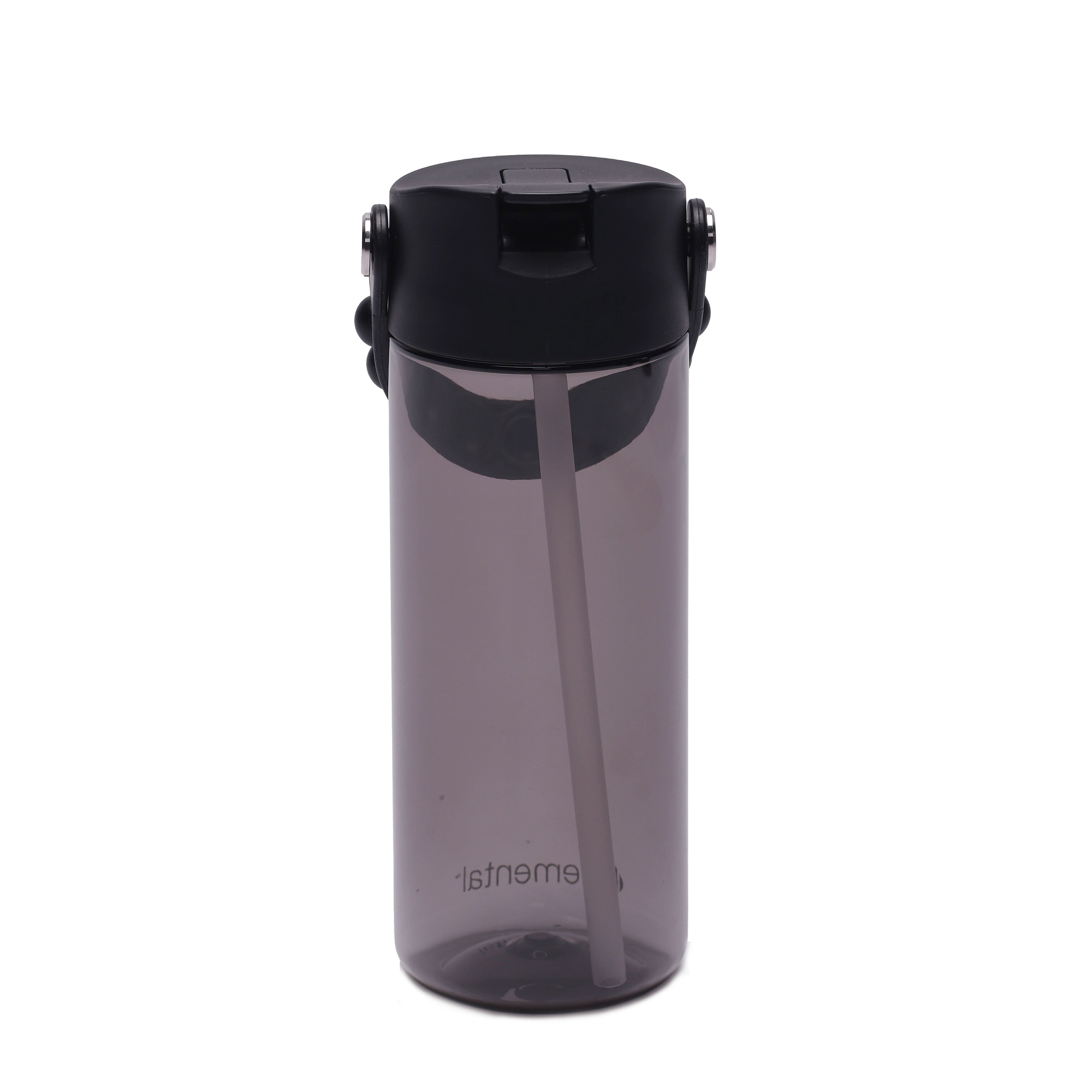 Elemental Splash Kids Water Bottle - Plastic Water Bottle - BPA Free - Leak Proof - Straw Lid - Pop-it Handle - Durable - For Girls, Boys & School Reusable Water Bottle - 18oz - Black