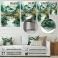 thumbnail image 4 of Designart "Faded Mountain Village II" Landscape Mountains River Metal Wall Decor, 4 of 5