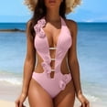 thumbnail image 2 of gakvbuo One Piece Sling Bikini High-Cut Swimsuit Thong Bathing Swimwear Women Solid Backless Bikini Bandage Two-Pieces Swimwear Swimsuit Beachwear Set, 2 of 7