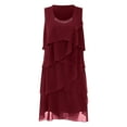 thumbnail image 5 of Baqcunre Oversized Tshirts Shirts For Women Women'S Fashion Hot Stamping Diamond Sleeveless Solid Color Piece Chiffon Dress Womens Blouses Tank Top For Women Red XL, 5 of 8
