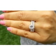 thumbnail image 4 of 2.00Ct Bridal Set Engagement Ring Round Cut Simulated Diamond White Gold Plated, 4 of 4