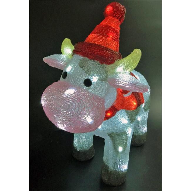 Celebrations LED Cow Christmas Decoration Multicolored Acrylic 1 pk