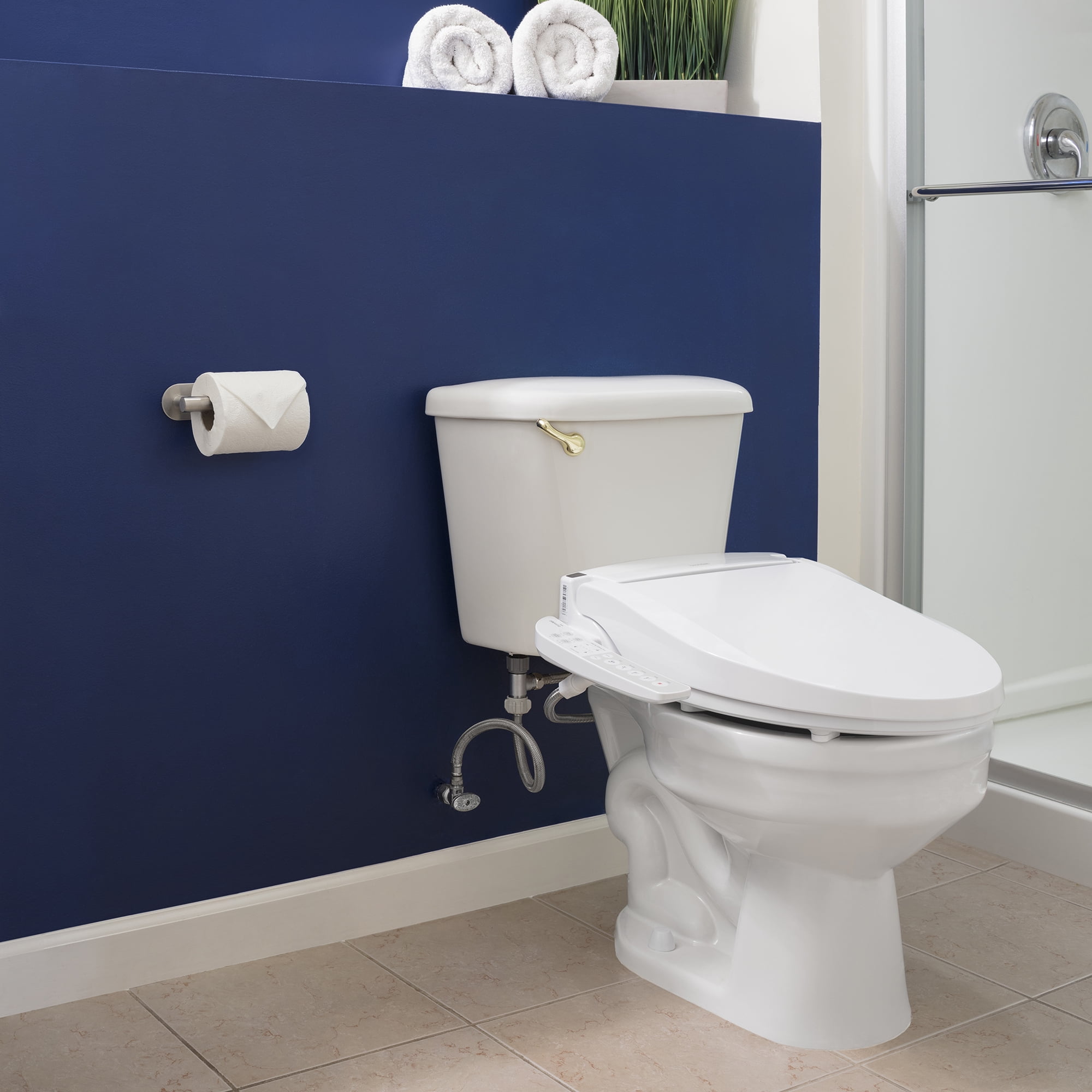 Brondell Swash Select EM417 Sidearm Bidet Seat with Warm Air Dryer, Elongated White