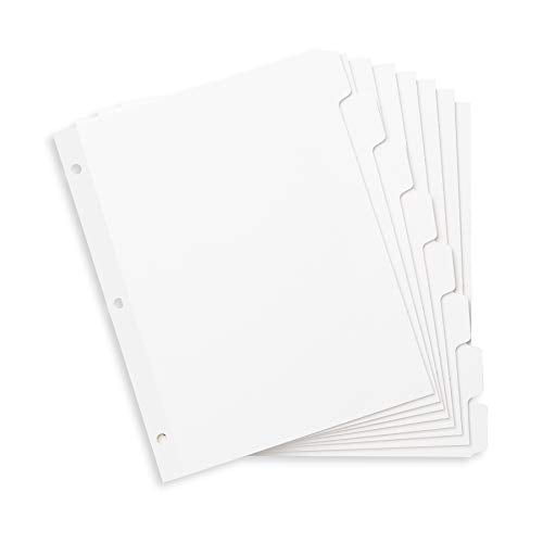Blue Summit Supplies 3 Ring Binder Dividers With Reinforced Edge 1 8 Cut Tabs Letter Size 3 Hole Punch Section Index Dividers For Binders White 96 Pack Walmart Com Walmart Com