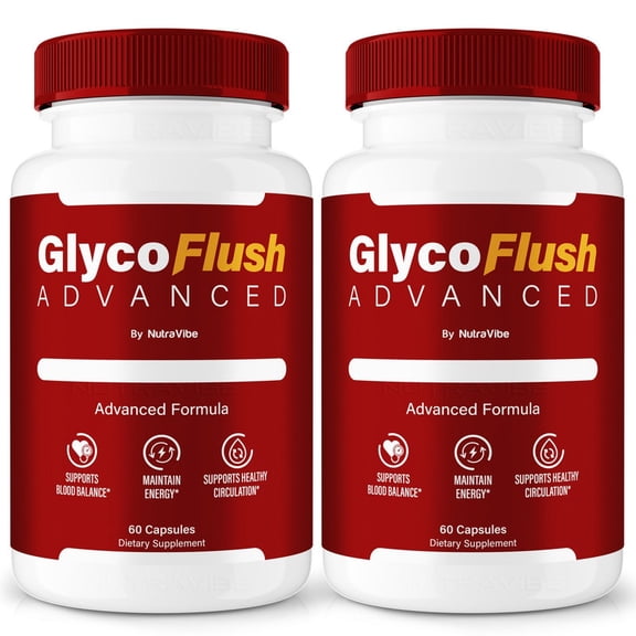 (2 Pack) GlycoFlush – Original Formula with a Clean Blend to Support Healthy Circulation, Natural Energy & Balanced Levels | Just 2 Easy-to-Swallow Pills Daily (120 Capsules)