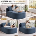 thumbnail image 5 of S-HOME Oversized Corduroy Chaise Lounge Chair  with Two Pillows 67.5 Inches Long Indoor Sleeper Sofa for Living Room, Blue, 5 of 11