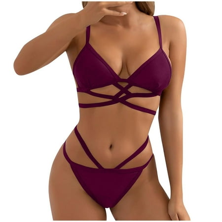 Bikini Sets for Women Thong Bottoms Womens Swimsuits Two Piece Bathing Suit Bikini 2 Piece High Waisted Swimsuit Bikini Sale Clearance Women