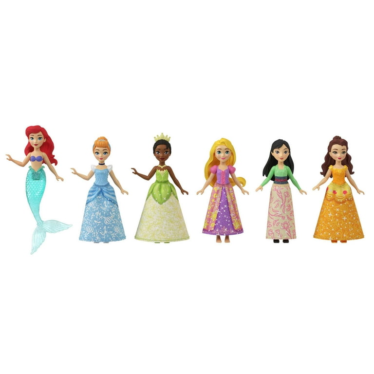 Disney Princess Small Doll Princess Party with 6 Posable Dolls and 13 Tea  Time Accessories