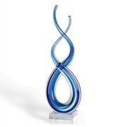 Badash Murano Style Deep Blue Sea Art Glass Centerpiece h20"