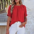 thumbnail image 2 of Bovemsi Long Sleeve Shirts for Women Comfort Off The Shoulder Puff Short Sleeve Casual Fashion Tops for Women Trendy M, 2 of 5