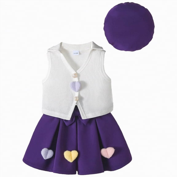 Ccpelsie Girl's 2 Piece Outfit Summer Tie Dye Graphic Print Short Sleeve Tee Top and Track Shorts Set(Purple,9-12 Months)