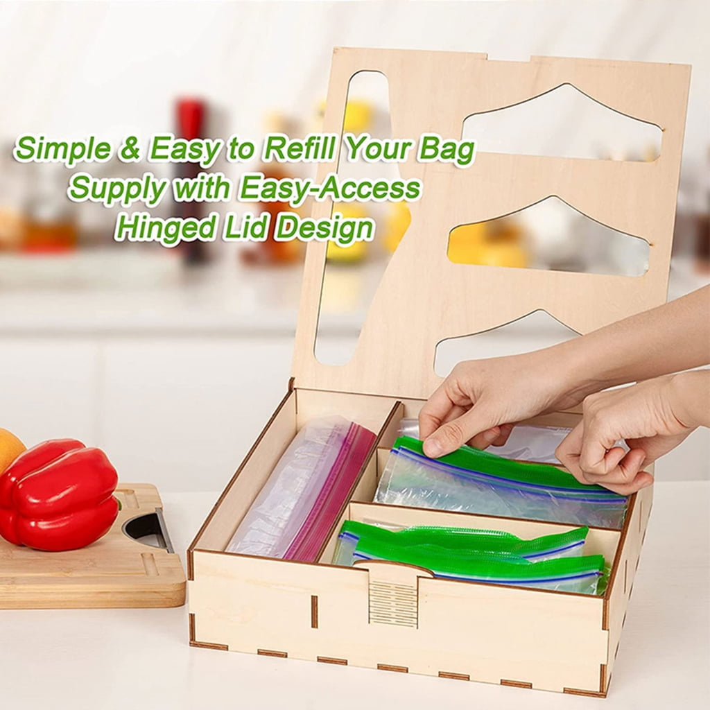 SDFGTstore Food Storage Bags Organizer Kitchen Drawer Baggie Organizer Holders Dispenser Suitable for Snacks Bags Variety Size