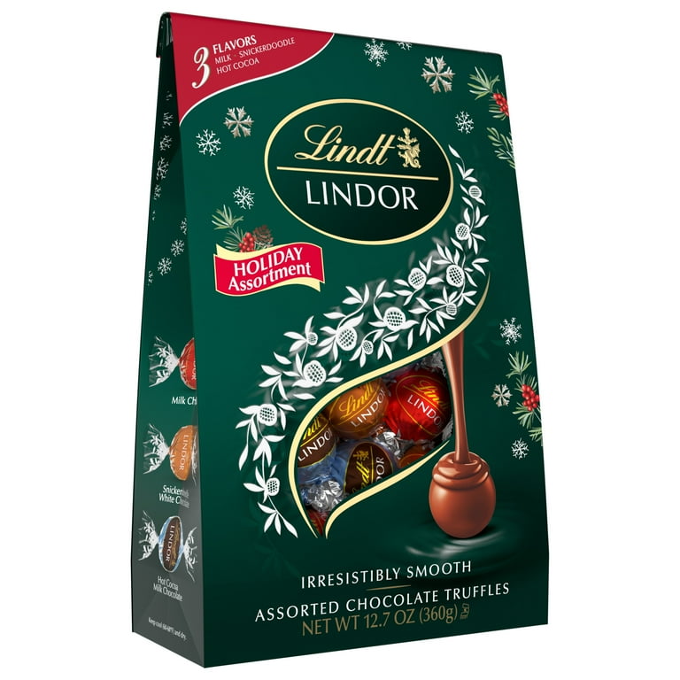 Lindt Lindor Holiday Assorted Chocolate Candy Truffles, 12.7 oz