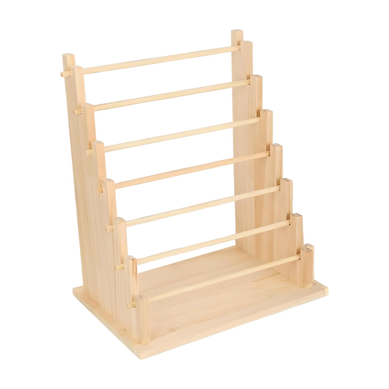 HILABEE Wooden Ribbon Organizer Rack, Washi Tape Organizer, Jewelry Storage, Hanging Rack, Bracelet Display Stand for Florists, Photo Props