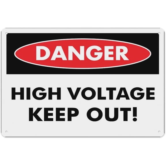 Danger High Voltage Keep Out Sign 8"x12" - Aluminum Tin Warning for Home Outdoor Garden, High-Visibility Electrical Decor