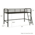 DHP Jett Junior Twin Metal Kids Loft Bed, Black
