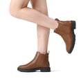 thumbnail image 4 of Botas Chelsea DREAM PAIRS DAB213 para mujer con tacón bajo en color marrón, 4 of 6