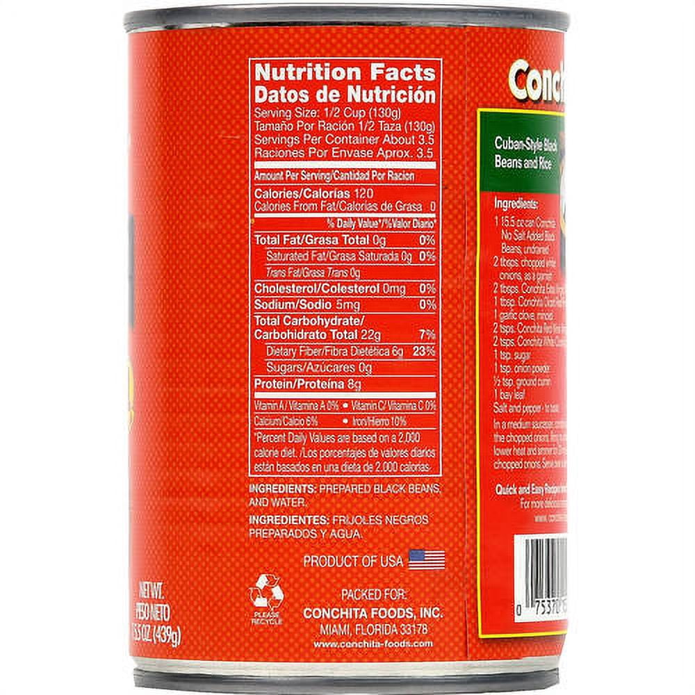 Conchita Black Beans No Salt, 15.5 oz