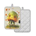 thumbnail image 2 of Two Pieces Of Square Heat Insulation Pad Oven Mitts 7x9.8 Inch Oven Microwave Kitchen Cooking Baking A Cartoon Octopus, 2 of 7