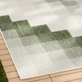 thumbnail image 3 of NICOLE MILLER NEW YORK Patio Country Ombre Chevron Indoor Outdoor Area Rug, UV Fade Resistant, Low Pile, Green/Cream, 5'2"x7'2", 3 of 10