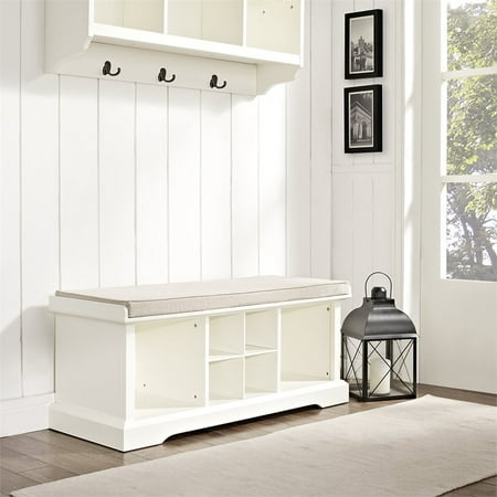 Crosley Brennan Storage Entryway Bench With Baskets In White