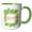Green/White, variant on 3drose, Aloha Summer Tropic Leaves Jungle Illustration Typography - Relax, 11oz Two-tone Black Mug