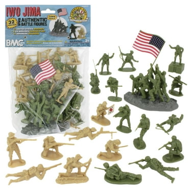 100 Pcs Army Men Toys Set With Map - WWII Military Figures & Vehicles In Bucket